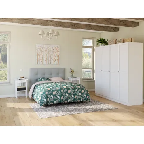 Armoire 4 portes L. 195,5 cm BILLUND blanc