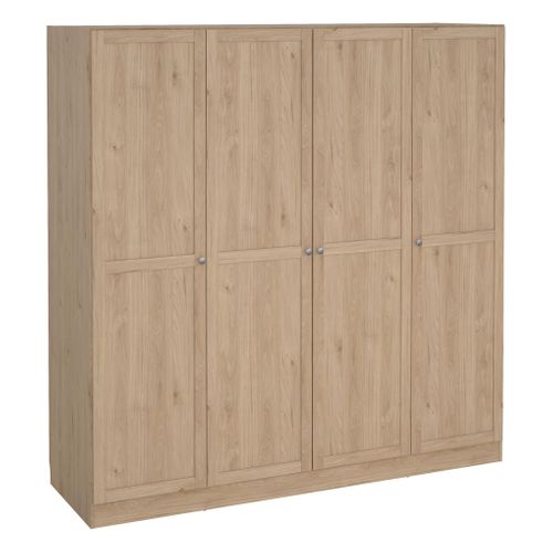 Armoire 4 portes L. 195 cm BILLUND imitation chêne