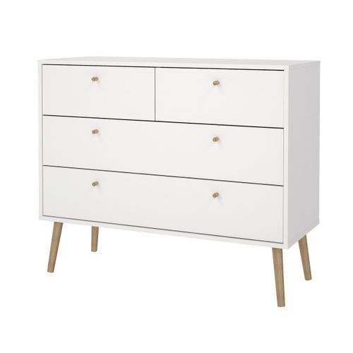Commode 4 Tiroirs Avec Pieds En Bois L98,7 Cm