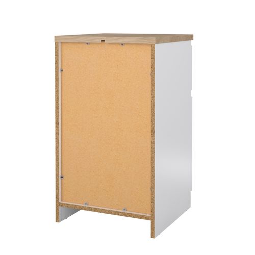 Chevet 1 tiroir 1 porte BEST blanc/ imitation chêne