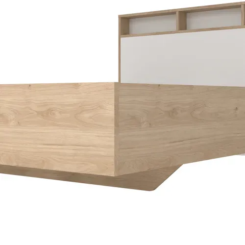 Lit 140x190 cm IKAST imitation chêne blanc