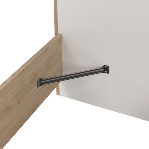 Lit 160x200 cm IKAST imitation chêne blanc vue accessoires