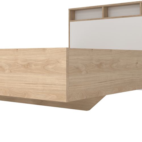 Lit 160x200 cm IKAST imitation chêne blanc