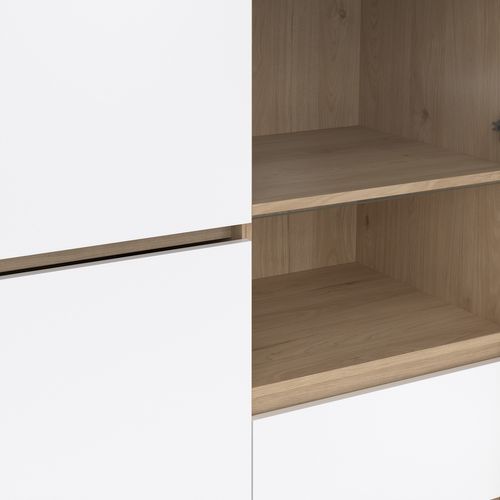 Vitrine 2 P/2 T MOSS Blanc laqué / Imitation chêne vue détaillée