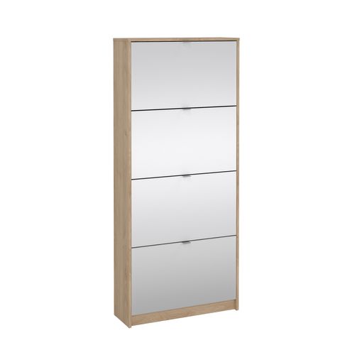 Meuble à chaussures DRESS 4 abattans doubles mir/ chêne