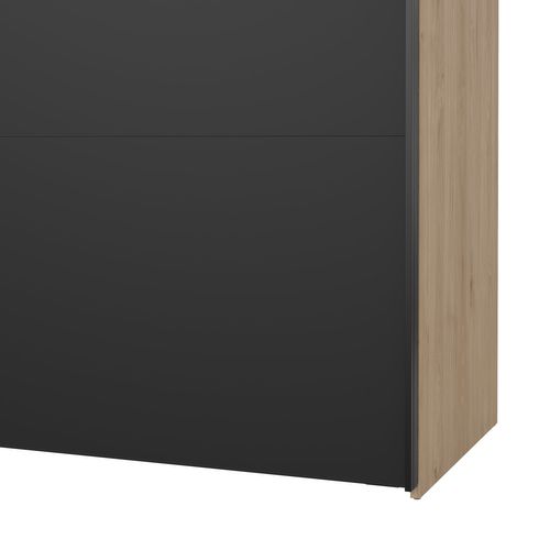 Armoire 2 portes coulissantes  ELEGANCE XL L.180 cm noir chêne