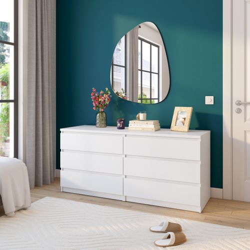 Commode 2x3 tiroirs BEST blanc mat vue d'ambiance 1