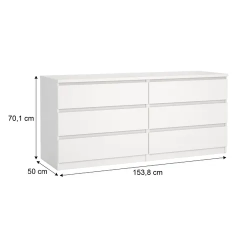 Commode 2x3 tiroirs BEST blanc mat
