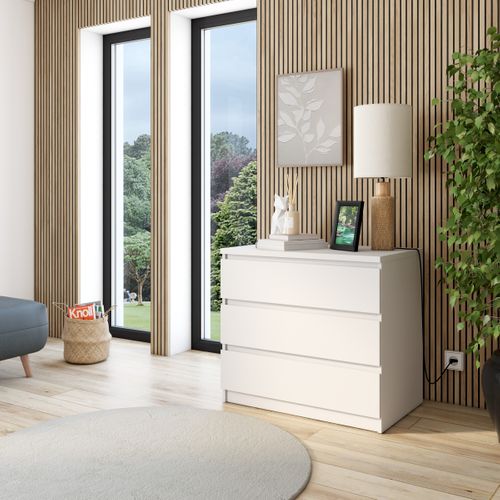 Commode 3 tiroirs BEST blanc mat