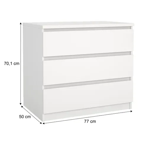 Commode 3 tiroirs BEST blanc mat