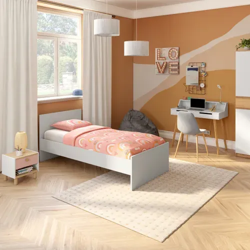 Lit 90x190 cm BEST blanc mat