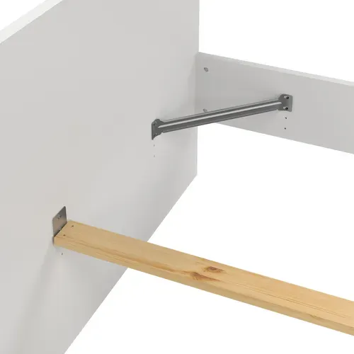 Lit 140x190 cm BEST blanc mat vue accessoires