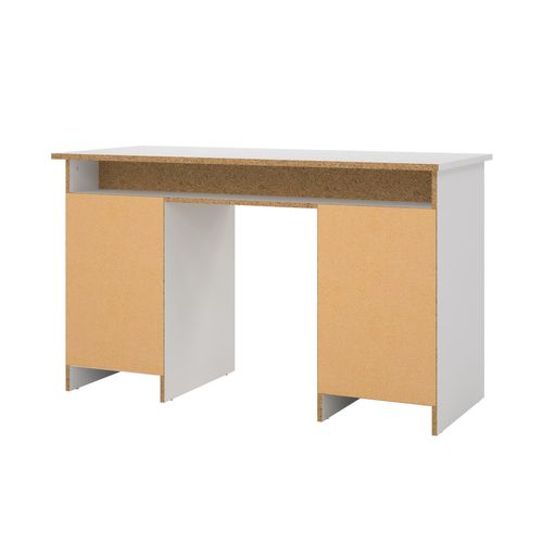 Bureau 3 tiroirs 1 porte CLASS blanc et imitation chêne