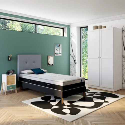 Armoire 2 portes L. 98,5 cm BILLUND blanc vue d'ambiance 1