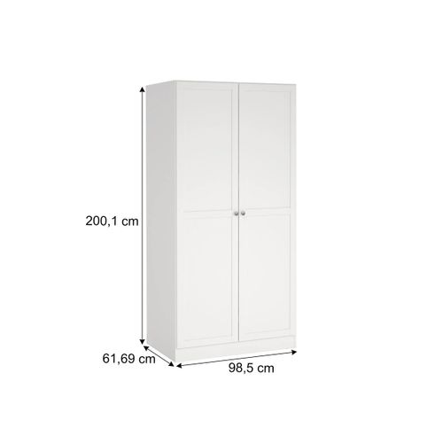 Armoire 2 portes L. 98,5 cm BILLUND blanc