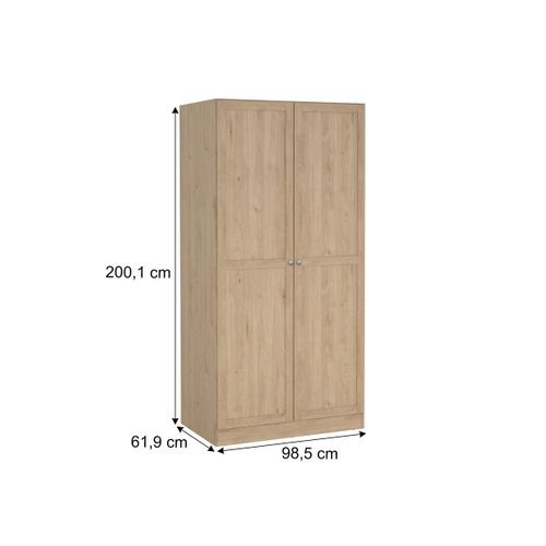 Armoire 2 portes L. 98,5 cm BILLUND imitation chêne