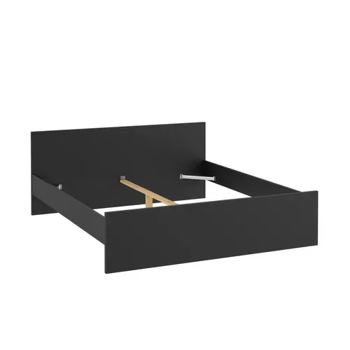 Lit 180x200 cm BEST LAK 2 noir mat vue 3/4