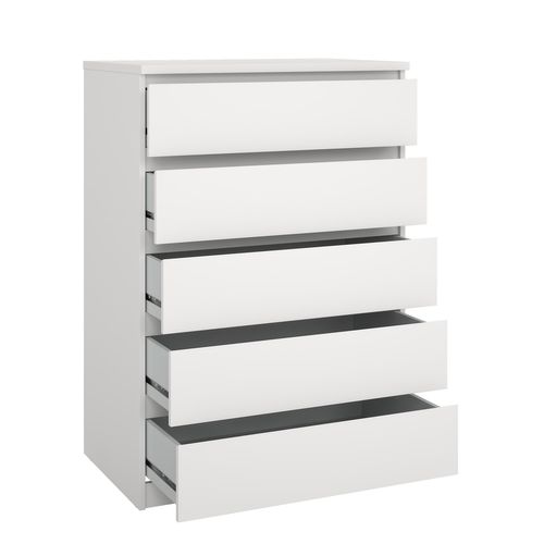 Commode 5 tiroirs BEST blanc mat