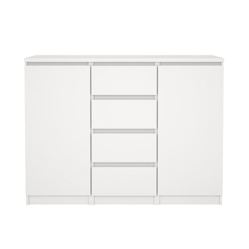 Rangement 2 portes 4 tiroirs BEST Blanc mat vue de face