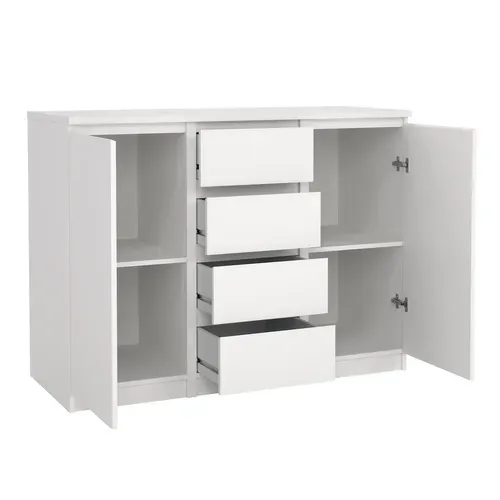 Rangement 2 portes 4 tiroirs BEST Blanc mat