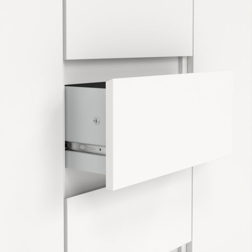 Rangement 2 portes 4 tiroirs BEST Blanc mat