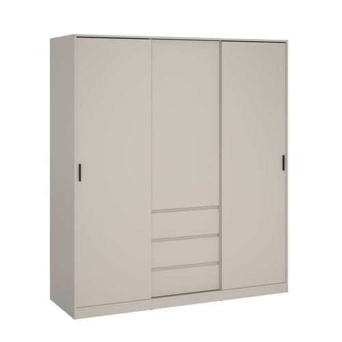 Armoire 3 portes 3 tiroirs L.177 cm BEST grège vue 3/4