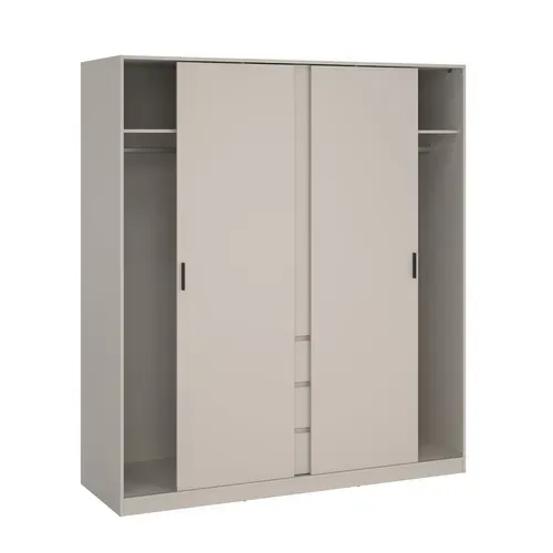 Armoire 3 portes 3 tiroirs L.177 cm BEST grège