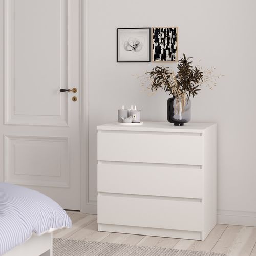 Commode 3 tiroirs BEST blanc mat vue d'ambiance 1