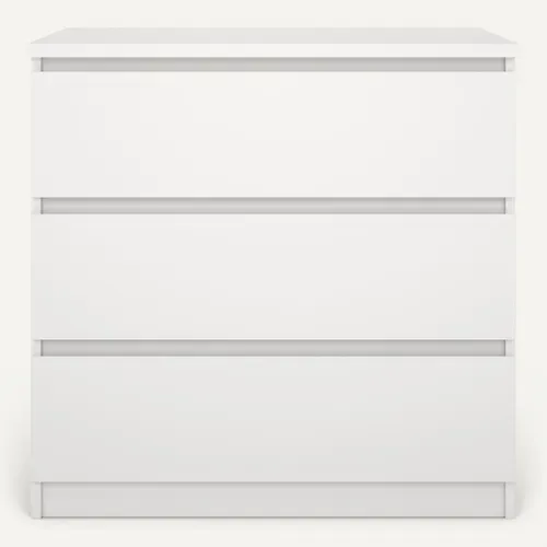 Commode 3 tiroirs BEST blanc mat vue de face