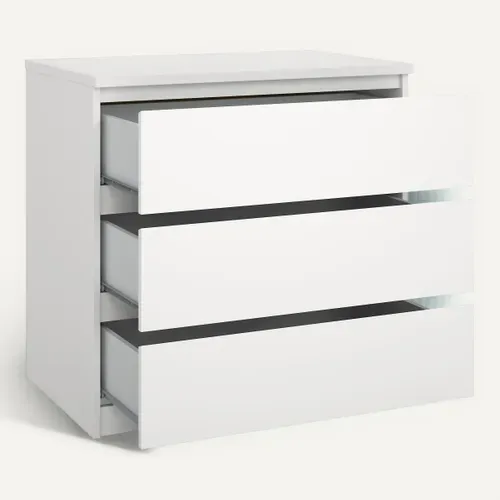 Commode 3 tiroirs BEST blanc mat