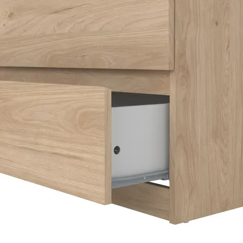 Commode 3 tiroirs BEST imitation chêne vue accessoires