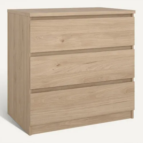 Commode 3 tiroirs BEST imitation chêne vue 3/4