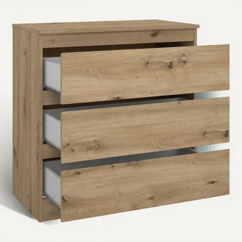 Commode 3 tiroirs MARA imitation chêne