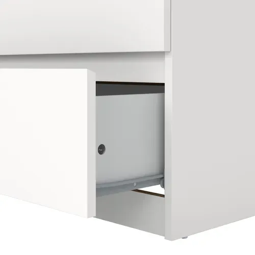 Commode 5 tiroirs BEST blanc mat vue accessoires