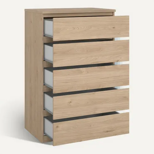 Commode 5 tiroirs BEST imitation chêne