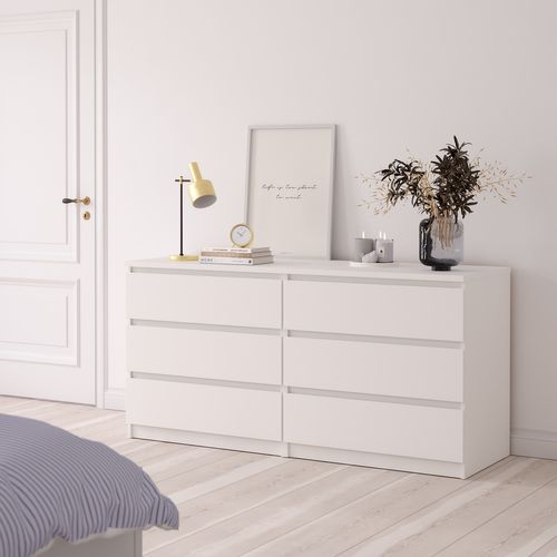 Commode 2X3 tiroirs BEST blanc mat vue d'ambiance 1