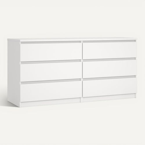 Commode 2X3 tiroirs BEST blanc mat vue 3/4