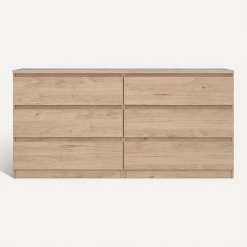 Commode 2X3 tiroirs BEST imitation chêne HL vue de face