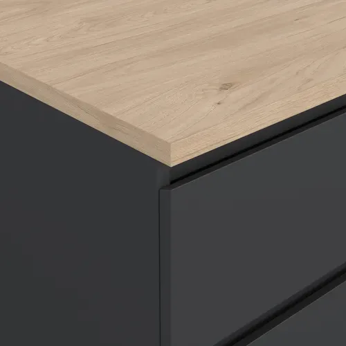 Commode 2X3 tiroirs BEST gris et imitation chêne vue détaillée