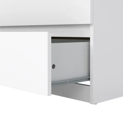 Commode 2X3 tiroirs BEST blanc brillant vue accessoires