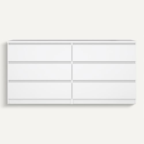Commode 2X3 tiroirs BEST blanc brillant vue de face