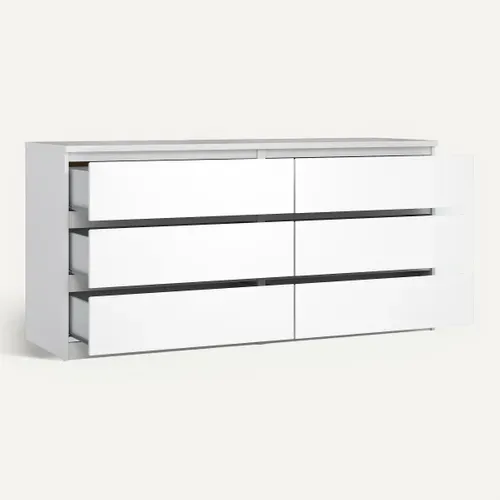 Commode 2X3 tiroirs BEST blanc brillant