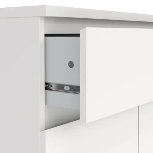 Rangement 2 portes / 1 tiroir BEST blanc mat vue accessoires