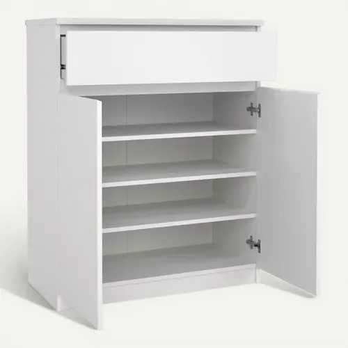 Rangement 2 portes / 1 tiroir BEST blanc mat