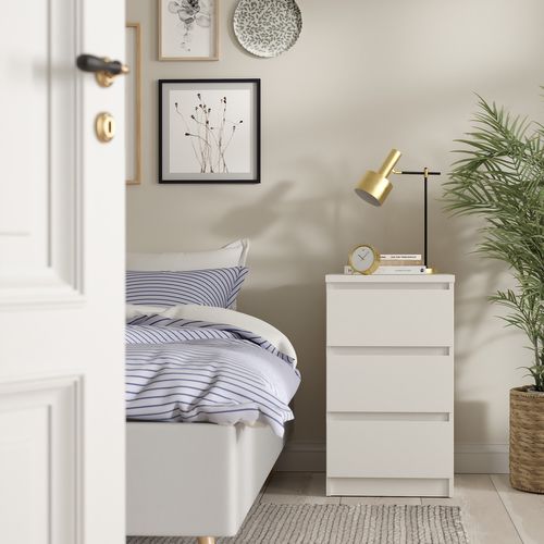 Demi commode 3 tiroirs BEST blanc mat vue d'ambiance 1