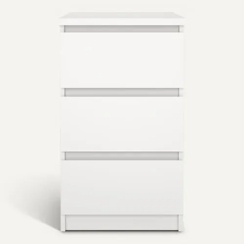 Demi commode 3 tiroirs BEST blanc mat vue de face
