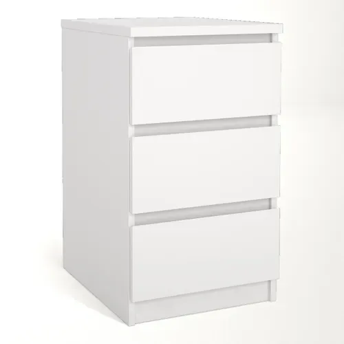 Demi commode 3 tiroirs BEST blanc mat vue 3/4
