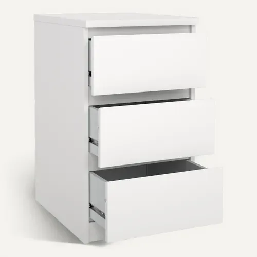 Demi commode 3 tiroirs BEST blanc mat