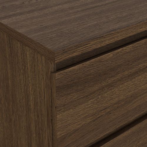 Commode 3 tiroirs BEST imitation noyer vue détaillée