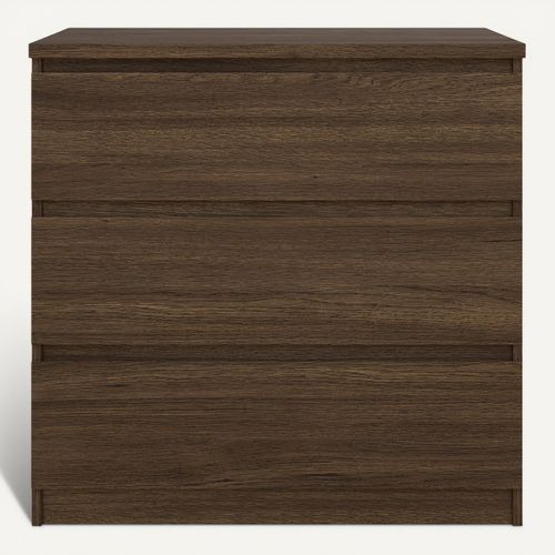 Commode 3 tiroirs BEST imitation noyer vue de face